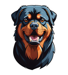 Rottweiler Dog Perfect for sticker, t-shirt, design template. Generative Ai. V23