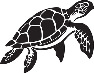 Turtle Silhouette Vector Illustration White Background