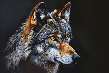 a painting of a wolf