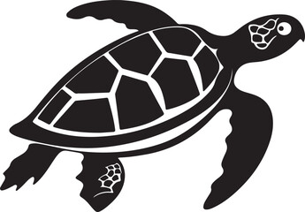 Turtle Silhouette Vector Illustration White Background
