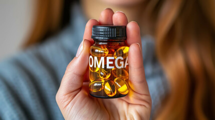 Omega-3 Essentials Pill Bottle With Text 