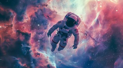 Fototapeta na wymiar Cosmonaut in space space odyssey