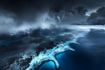 Enigmatic Depths: Surreal Seascape Revealing the Ocean Floor Through Pristine Waters, Evoking a Sense of Mystique and Wonder