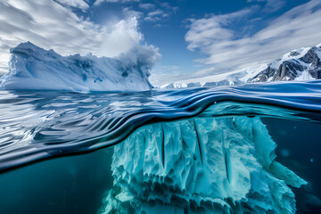 Otherworldly Wonder: Surreal Seascape with the Ocean Floor Visible Beneath Crystal-Clear Waters, Transporting Viewers to a Dreamlike Realm