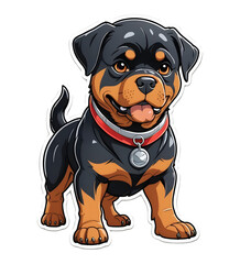 Fototapeta premium Rottweiler Dog Perfect for sticker, t-shirt, design template. Generative Ai. V39