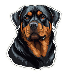 Rottweiler Dog Perfect for sticker, t-shirt, design template. Generative Ai. V4