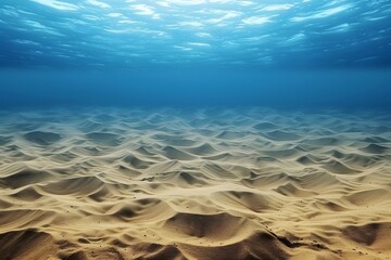 Sublime Depths: Captivating Underwater View Revealing the Sandy Bottom of the Sea, Immersing Viewers in a World of Serene Beauty and Natural Wonder