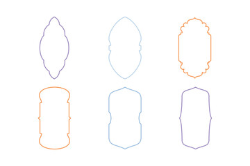 Islamic Vertical Frame Design Thin Line- SET 6