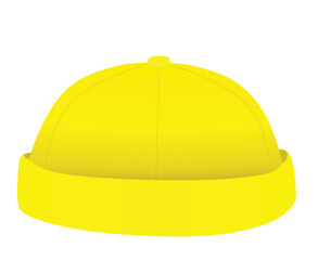Yellow  beanie hat. vector illustration