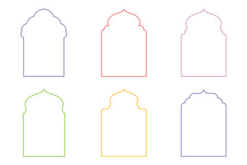 Islamic Arch Design Thin Line- SET 6