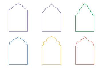 Islamic Arch Design Thin Line- SET 6