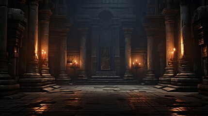 Flickering Light: Inside an Enigmatic Ancient Temple - obrazy, fototapety, plakaty
