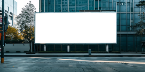 Large billboard mockup on the city background. Advertising concept