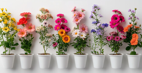 spring flowers in pots