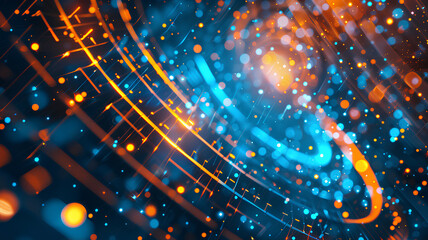 Abstract Optical Fiber Network Flowing Data Concept
. Digital illustration of vibrant optical fibers with flowing light particles representing high-speed data transfer and internet connectivity.
