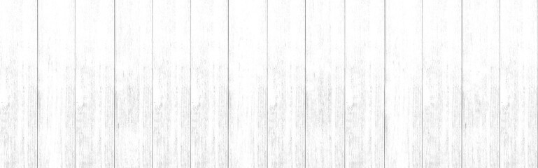 Fototapeta na wymiar Panorama of white wood plank texture and seamless background.
