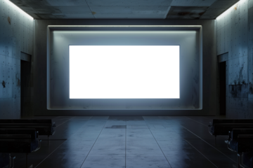 Transparent blank screen in the hallroom