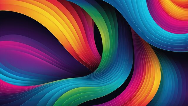 Abstract curve design swirls in a spectrum of colors, vector illustration for versatile use as wallpaper, banner, background, card, or book illustration, enhancing landing page ambiance, gradients