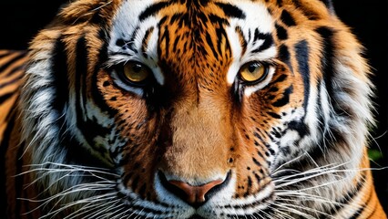 Obraz premium Tiger Face Blurry Close Up