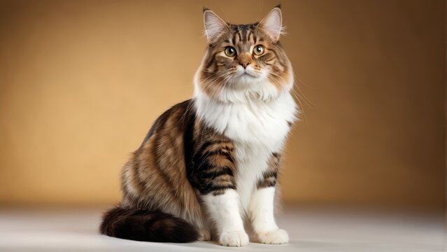  Brown and white cat on white floor, brown and black cat on white floor - cute cat photo