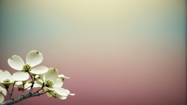  A detailed image of a blossom on a twig against a soft blurred backdrop