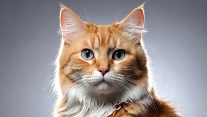 Obraz premium White patch on cat's face in close-up image