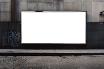 Mockup of a transparent blank billboard in a city park. Advertise in city parks