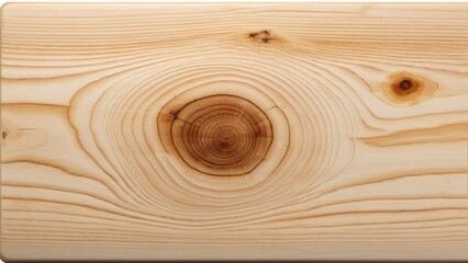 Single maple wooden plank, centered, isolated against a stark white background, flaunting its distinctive whorls and grain patterns under the soft glow of studio lighting, high-resolution stock photo