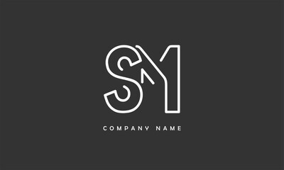 SM, MS, S, M Abstract Letters Logo Monogram