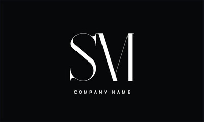 SM, MS, S, M Abstract Letters Logo Monogram