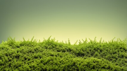  Close-up of lush green grass under clear blue sky