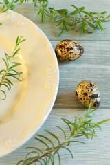 Quail's eggs as Easter decorations