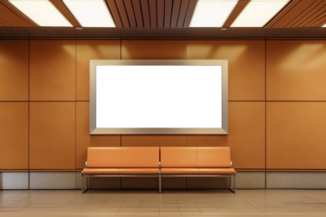 Blank billboard mockup in modern interior