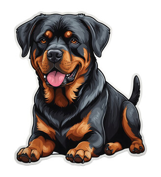 Rottweiler Dog Perfect for sticker, t-shirt, design template. Generative Ai. V6