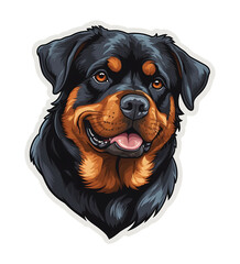 Rottweiler Dog Perfect for sticker, t-shirt, design template. Generative Ai. V65