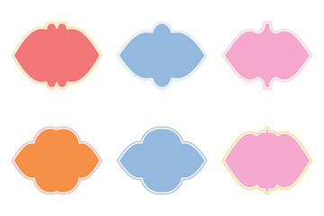 Islamic Frame Design Glyph with outline- SET 6