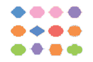 Islamic Frame Design Glyph with outline- SET 12