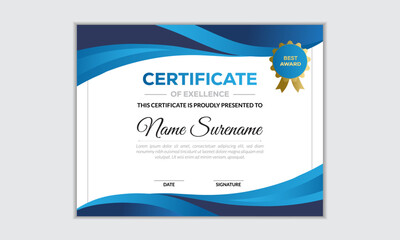 Creative certificate of appreciation Modern vector elegant design template