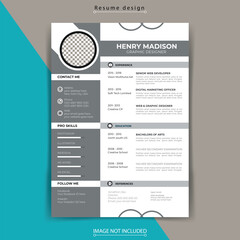 creative and modern CV or resume, cover letter design 