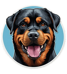 Rottweiler Dog Perfect for sticker, t-shirt, design template. Generative Ai. V76
