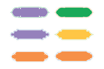 Islamic Label and Name Frame Glyph with outline- SET 6