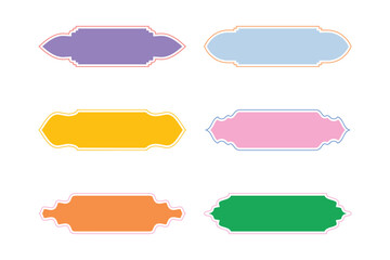 Islamic Label and Name Frame Glyph with outline- SET 6