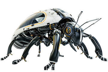Futuristic insect robot revolutionizing modern science isolated on a transparent background