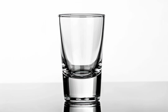 a tall glass sitting on top of a table on white background