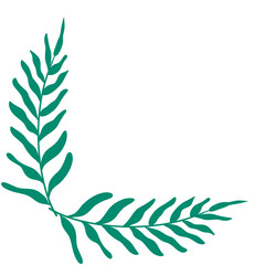 Leaf Corner Border. Hand drawn floral corner borders decoration