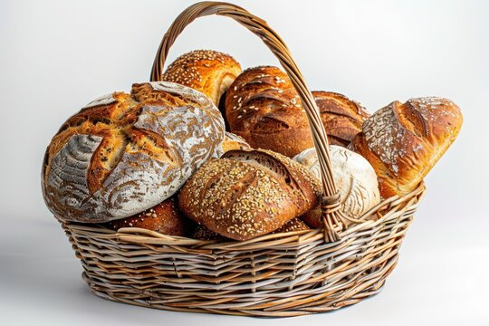 basket overflowing with freshly baked bread
