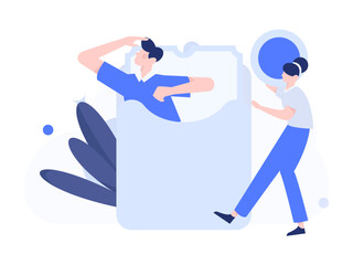 Holiday shopping people doing e-commerce online shopping flat vector concept operation hand drawn illustration
