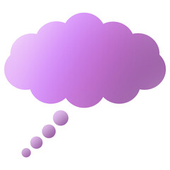 Transparent Purple Gradient Speech Bubble Icon Isolated on White