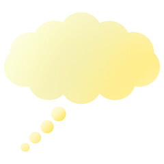 Transparent Yellow Gradient Speech Bubble Icon Isolated on White