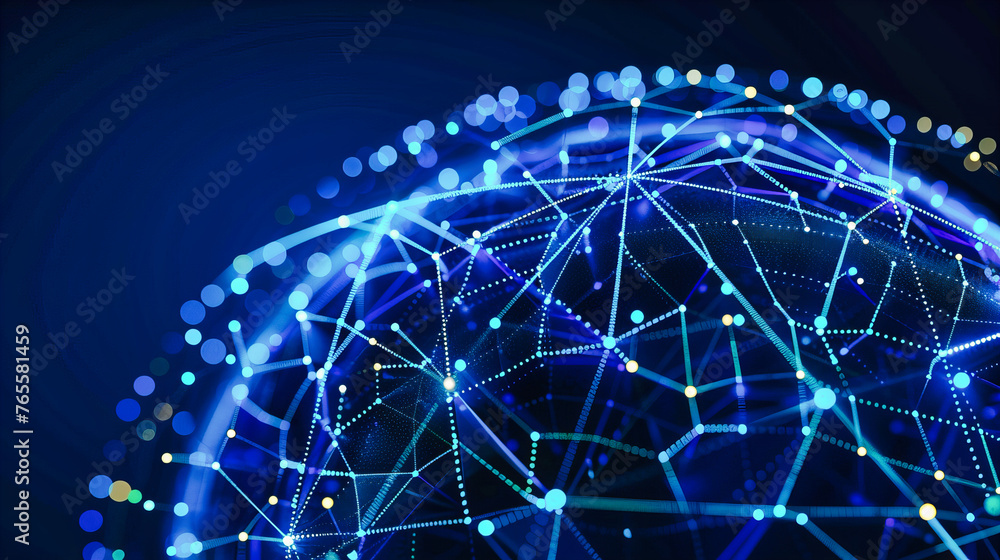 Poster digital networking and futuristic technology concept, with a focus on connectivity, data, and the gl
